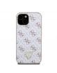 Guess iPhone 15 Hülle Case 4G Metal Triangle Logo Weiß