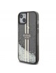 Guess iPhone 15 Plus Case Liquid Glitter Stripe Black