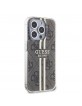 Guess iPhone 15 Pro Case IML 4G Stripe Brown