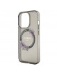 Guess iPhone 15 Pro Case MagSafe Flowers Ring Black