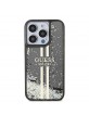 Guess iPhone 15 Pro Max Hülle Case Liquid Glitter Stripe Schwarz