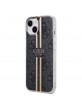 Guess iPhone 15 Hülle Case IML 4G Stripe Schwarz