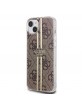 Guess iPhone 15 Case IML 4G Stripe Brown