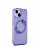 Guess iPhone 15 Hülle Case MagSafe Blumen Ring Violett