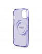 Guess iPhone 15 Hülle Case MagSafe Blumen Ring Violett