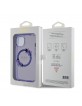 Guess iPhone 15 Hülle Case MagSafe Blumen Ring Violett