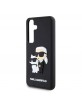 Karl Lagerfeld Samsung S24 Hülle Case Karl Choupette 3D Silikon Schwarz