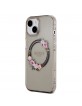 Guess iPhone 15 Hülle Case MagSafe Blumen Ring Schwarz