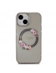 Guess iPhone 15 Hülle Case MagSafe Blumen Ring Schwarz