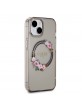 Guess iPhone 15 Case MagSafe Flowers Ring Black