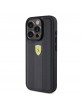 Ferrari iPhone 15 Pro Case Hot Stamp Groove Pattern Black