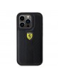 Ferrari iPhone 15 Pro Hülle Case Hot Stamp Groove Pattern Schwarz