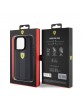 Ferrari iPhone 15 Pro Case Hot Stamp Groove Pattern Black