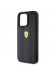 Ferrari iPhone 15 Pro Max Hülle Case Hot Stamp Groove Pattern Schwarz