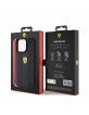 Ferrari iPhone 15 Pro Max Case Hot Stamp Groove Pattern Black