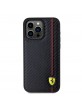 Ferrari iPhone 15 Pro Max Case Carbon Vertical Red Line Black