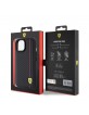 Ferrari iPhone 15 Hülle Case Carbon Vertical Red Line Schwarz