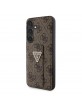 Guess Samsung S24+ Plus Case Grip Stand 4G Rhinestone Triangle Brown