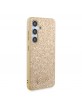 Guess Samsung S24 Case Glitter Flakes Metal Logo Gold