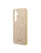 Guess Samsung S24 Case Glitter Flakes Metal Logo Gold