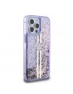 Guess iPhone 15 Pro Max Hülle Case Liquid Glitter Stripe Violett