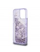 Guess iPhone 15 Pro Max Hülle Case Liquid Glitter Stripe Violett