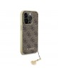 Guess iPhone 15 Pro Case Charms 4G + Pendant Brown