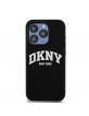 DKNY iPhone 15 Pro Hülle Case Silikon Arch Logo MagSafe Schwarz