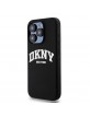 DKNY iPhone 15 Pro Hülle Case Silikon Arch Logo MagSafe Schwarz