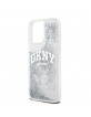DKNY iPhone 15 Pro Max Hülle Case Liquid Glitter Arch Logo Silber