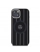 Mercedes iPhone 15 Case Liquid Silicon Stripes Pattern MagSafe Black