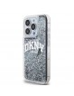 DKNY iPhone 15 Pro Hülle Case Liquid Glitter Arch Logo Schwarz