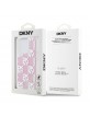 DKNY iPhone 15 Pro Hülle Case Liquid Glitter Checkered Pattern Rosa