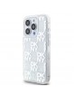 DKNY iPhone 15 Pro Hülle Case Liquid Glitter Checkered Pattern Silber