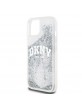DKNY iPhone 15 Hülle Case Liquid Glitter Arch Logo Silber