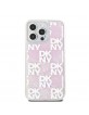 DKNY iPhone 15 Pro Max Hülle Case Liquid Glitter Checkered Pattern Rosa