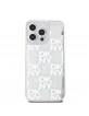 DKNY iPhone 15 Pro Max Hülle Case Liquid Glitter Checkered Pattern Silber