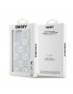 DKNY iPhone 15 Pro Max Hülle Case Liquid Glitter Checkered Pattern Silber