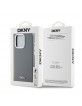 DKNY iPhone 15 Pro Hülle Case Magsafe Metal Logo Silikon Grau