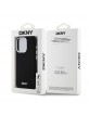 DKNY iPhone 15 Pro Hülle Case Magsafe Metal Logo Silikon Schwarz