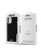 DKNY iPhone 15 Hülle Case Magsafe Silikon Metal Logo Schwarz