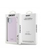 DKNY iPhone 15 Hülle Case Magsafe Silikon Metal Logo Rosa Pink