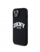 DKNY iPhone 15 Hülle Case Silikon Arch Logo MagSafe Schwarz