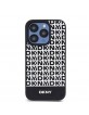 DKNY iPhone 14 Pro Case MagSafe Leather Repeat Stripe Black