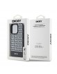 DKNY iPhone 14 Pro Case MagSafe Leather Repeat Stripe Black