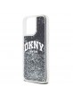 DKNY iPhone 14 Pro Max Hülle Case Liquid Glitter Arch Logo Schwarz
