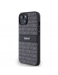 DKNY iPhone 14 Hülle Case Tonal Stripe Metal Logo Schwarz