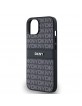 DKNY iPhone 14 Hülle Case Tonal Stripe Metal Logo Schwarz