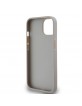 DKNY iPhone 14 Hülle Case Tonal Stripe Metal Logo Beige