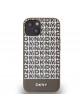 DKNY iPhone 13 Case MagSafe Leather Repeat Stripe Brown